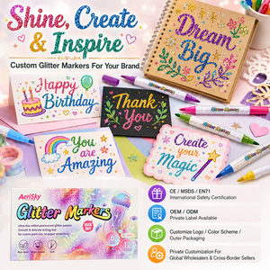 Set di Penne Glitterate OEM con Etichetta Privata, Confezione Personalizzata, <span class=keywords><strong>Pennarelli</strong></span> Glitterati Lucidi, Fornitore all'Ingrosso per Regali di Natale e Artigianato - Product Image 5