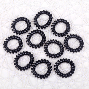 Élastiques à cheveux en spirale noirs 25 cm pour usage quotidien Printemps 2023 Origine Yiwu Design texturé - Product Image 3