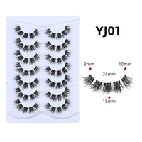 Faux cils effet œil de chat naturel, volume naturel, réutilisables, 0,10 mm, tige en coton plastique fine, confortables, sans cruauté, effet 3D