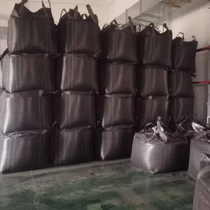 Sac <span class=keywords><strong>de</strong></span> conteneur souple FIBC HBLY noir en PP, capacité 1 tonne 1,<span class=keywords><strong>5</strong></span> tonne, épaissi, à quatre sangles, recyclable, plat - Product Image 2