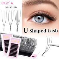 EMEDA En gros Extensions de cils 0.07 U YY 3D 4D 5D 6D à double pointe, en forme de U, en forme de W, en forme de trèfle, plateaux de cils préfabriqués en éventail pour volume, Cilios