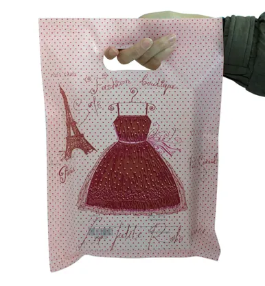 कैरी बैग एचडीपीई शॉपिंग बैग बैग जूते लोगो के साथ कस्टम लोगो बायोडिग्रेडेबल प्लास्टिक पैकेजिंग प्लास्टिक पीई स्क्रीन प्रिंटिंग महिलाएं