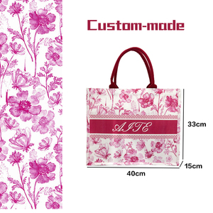 Túi tote <span class=keywords><strong>canvas</strong></span> tùy chỉnh, họa tiết hoa vintage, khóa giấu, dùng làm quà tặng, bán buôn, có thể tái sử dụng, sản xuất tại nhà máy - Product Image 2