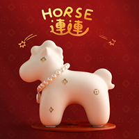 Ornement porte-bonheur en porcelaine Tonfo, thème Cheval, Cadeau du Nouvel An, Cadeau promotionnel, Guochao, Création d'inspiration chinoise pour la maison
