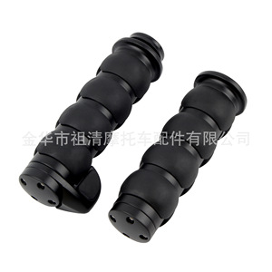 Zuqing <b>Motorcycle</b> Handlebar <b>Grips</b> Aluminum Chrome Black For Harley-Davidson Universal Fit - Product Image 2