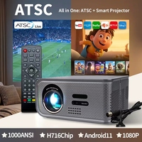Projecteur de cinéma maison intelligent portable Full HD haute luminosité 4K Android Smart Wifi, signal TV numérique ATSC, vente chaude
