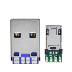 Micro Nam Cắm Với PCB Solder Tấm Hai Mặt Micro 5P Cắm Usb Nối + Loại A 3A 4PIN Nam USB Tự Làm OTG Dữ Liệu Phí DIY - Product Image 1