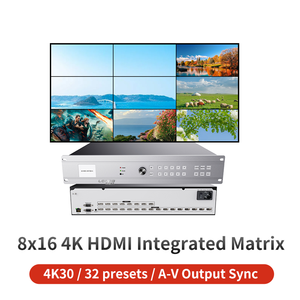 4K30 Profesyonel Hepsi Bir Arada 8x16 UHD 30Hz Matris Anahtarlayıcı Bölücü Akıllı EDID IR Ses/Video Kolay Kontrol Cihazı LERGB Modeli - Product Image 3