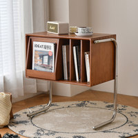 Meuble de rangement vintage nordique en bois massif pour magazines, bibliothèque, petit meuble d'appoint pour salon, rangement de disques vinyles, maison, bureau à domicile, hôtel