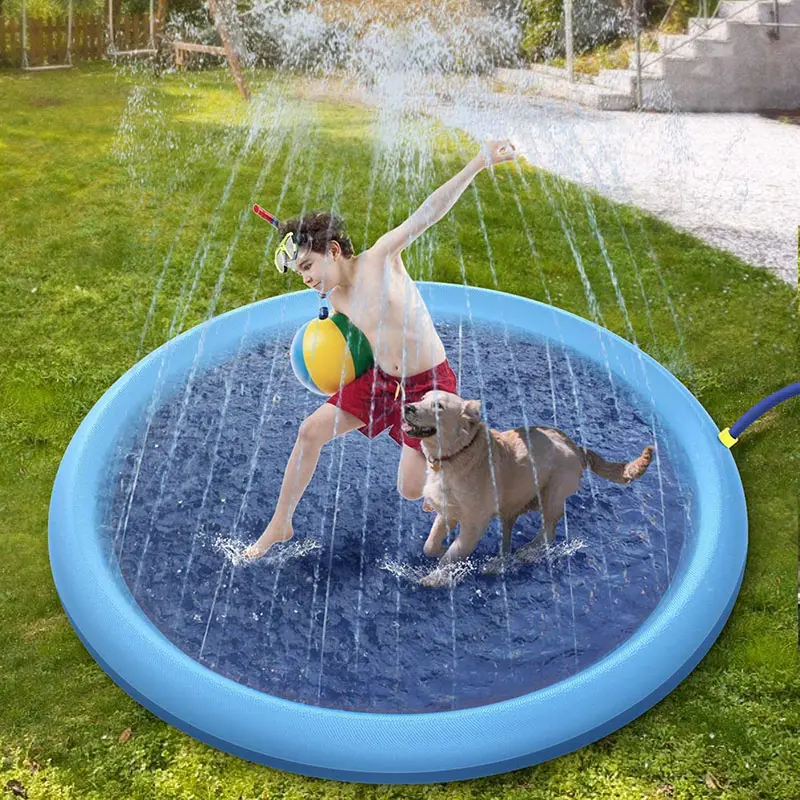 170*170cm Pet Sprinkler Pad Spiel kühl matte Schwimmbad Aufblasbare Wassers prüh unterlage Matte Badewanne Sommer Coole Hunde badewanne für Hunde