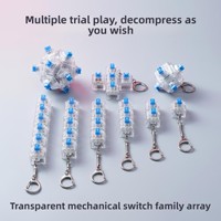 Clavier mécanique à 4 touches, jouet anti-stress, porte-clés tactile, jouet de décompression, cadeau sensoriel pour le bureau et la maison