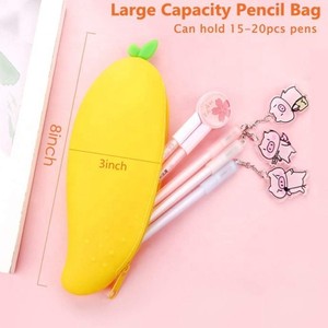 Étui à crayons en silicone Longcheng en forme de mangue, grande capacité, adorable porte-stylos pour enfants, fournitures scolaires - Product Image 4