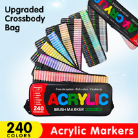 Ensemble de marqueurs acryliques GuangNa 240 couleurs avec étui de rangement portable, kit de marqueurs de dessin mignons, ensemble cadeau artistique idéal pour la peinture DIY