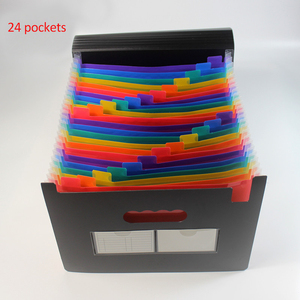 Fancy Accordion <strong>File</strong> <strong>Folders</strong> 13 24 Pockets Letter Size A4 PP Plastic Black Accordion <strong>File</strong> Organizer Custom Logo Accepted Color - Product Image 2