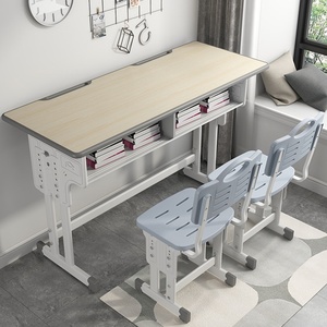 Ensemble de chaises de bureau doubles en métal pour les élèves du primaire et du secondaire, pour une utilisation en classe et en cours de soutien scolaire - Product Image 3