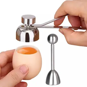 Toptan ev mutfak aksesuarları yaratıcı yumurta kabuk kraker kesici 304 paslanmaz çelik yumurta açacağı
