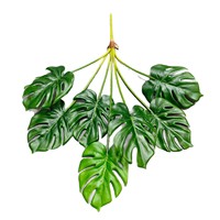 Feuilles de bananier artificielles en plastique de haute qualité, 7 feuilles, plante de cannage, plante de tortue, aménagement paysager, feuilles de taro de printemps