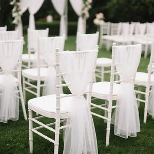 Nouvelles Nœuds de Chaise en Tulle Modernes et Simples – Drapés de Chaise de Mariage Économiques pour Décoration de Scène d'Événements et Fêtes - Product Image 1