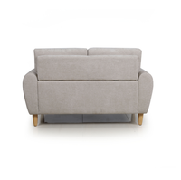 Canapé 2 places en tissu gris clair, canapé moderne et simple avec pieds en bois pour salon d'appartement