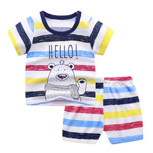Nouvel ensemble coréen d'été pour enfants : T-shirt à manches courtes et short de pyjama pour bébés garçons et filles - Product Image 1