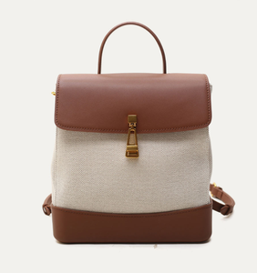 Sac à dos de voyage en cuir, sac à bandoulière en coton luxueux et tendance pour femme, sac bandoulière - Product Image 1