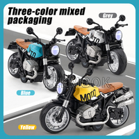 Modèle de moto miniature en métal moulé sous pression 1:12 avec fonction de recul, lumières et sons, jouet de simulation en alliage