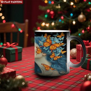Modern Dining <b>Table</b> Decor Mug 11oz Frosted Black Ceramic Heat <b>Activated</b> Coffee Cup - Product Image 2