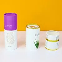 Boîte d'emballage ronde écologique pour huiles essentielles, tube en papier kraft pour cosmétiques et emballage alimentaire