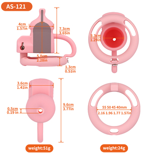 Biberón rosa, jaula de silicona con orificio de uretra para Sissy, juego de Bondage para pene, cinturón elástico, dispositivo de castidad, Juguetes sexuales para hombres - Product Image 6