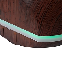 Diffuseur d'huiles essentielles USB à grain de bois, humidificateur ultrasonique d'aromathérapie 150 ml avec lumière LED pour la maison et la voiture