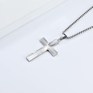 Titanium Steel Radial <b>Cross</b> Pendant Men's Necklace Stainless Steel Gift Jewelry - Product Image 4