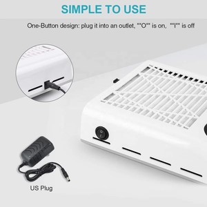 Aspirateur à poussière pour ongles (sans sac), aspirateur à poussière puissant 80W avec 2 filtres, extracteur de poussière à faible bruit - Product Image 2