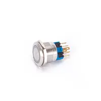 Interruttori a pulsante in metallo a LED da 22mm momentanei 220v con simbolo di accensione interruttore on off