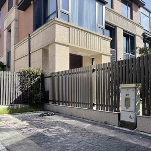 Clôture à persiennes horizontales et verticales pour cour, balustrade en aluminium artistique pour villa et <span class=keywords><strong>terrasse</strong></span>, balustrade de jardin pour petite cour, modélisation 3D - Product Image 5