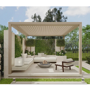 Pergola moderne en aluminium à lames orientables avec éclairage RGB, toit imperméable, écologique, pour jardin, terrasse, patio - Product Image 6