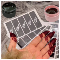Peinture semi-durcie personnalisée 30 ml pour tatouage temporaire au henné, écologique, pour nail art, mehndi, logo coloré, à appliquer au doigt