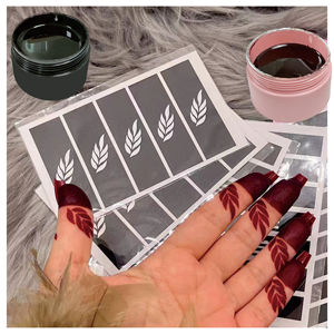 Tùy Chỉnh 30Ml Tạm Thời Thân Thiện Với Môi Mỹ Phẩm <span class=keywords><strong>Henna</strong></span> Hình Xăm Tự Làm Stencil Sơn Móng Tay Nghệ Thuật Mehndi Ngón Tay Nhúng Màu Đen Maroon Sâu Màu Đỏ - Product Image 4