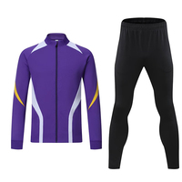 Survêtements de sport unisexes bleu marine imprimés avec nom d'équipe, veste à fermeture éclair intégrale et pantalon, grandes tailles, 100 % coton, vente en gros Chine