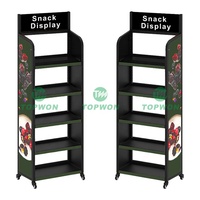 Étagères et présentoirs métalliques de vente au détail pour supermarchés personnalisés avec lamination brillante et montage facile pour les supermarchés