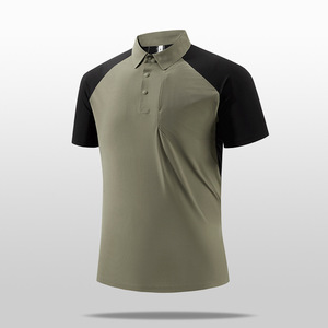 Camiseta Polo Deportiva de Punto Sólido para Hombre, de Secado Rápido, sin Costuras, con Logotipo Personalizado - Product Image 2
