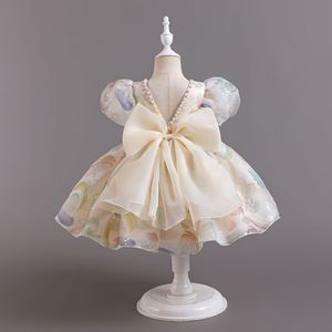 Abiti <span class=keywords><strong>Eleganti</strong></span> per Bambine, Vestito Principessa in Tulle a Maniche Corte, Abito Estivo per Compleanno, Abbigliamento per Bambine - Product Image 4