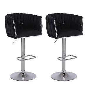 Chaise <span class=keywords><strong>de</strong></span> bar <span class=keywords><strong>de</strong></span> luxe en velours doré, pivotante et réglable, au design opulent - Product Image 4