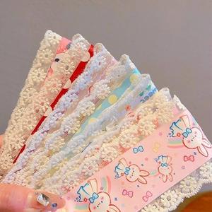 ¡Novedad de 2025! Flequillo de ala ancha para niños, Aro para el pelo dulce, pequeñas bandas para el pelo con <span class=keywords><strong>velcro</strong></span> Floral, diademas, tocados bonitos para niñas - Product Image 5