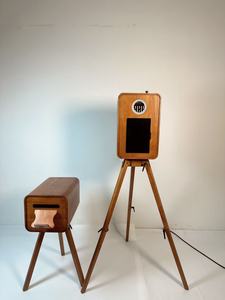 Machine photo portable rétro vintage en bois pour iPad avec appareil photo et étui de transport - Product Image 6