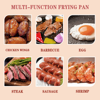 Panci pemanggang antilengket Korea logam wajan BBQ pemanggang goreng besi cor luar ruangan barbekyu wajan panggangan