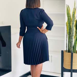 Novos Vestidos Casuais Femininos de Tamanho Grande Estilo Europeu, Americano e Africano, Vestidos de Festa da Moda, Vestido Plissado - Product Image 4