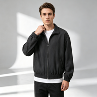 Collection Automne 2026 – Blouson Bomber Homme Rayé Imprimé Dégradé Respirant Style Américain Décontracté Grande Taille