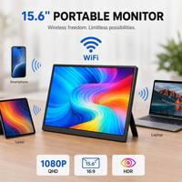 Monitor Portátil Inalámbrico de 15.6 Pulgadas FHD 1080P, Pantalla Portátil WiFi para Laptop, Extensor para Smartphone, Monitor para Viajes y Juegos