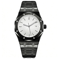 Montre octogonale pour homme avec logo personnalisé, mouvement à quartz, boîtier en alliage, bracelet en acier inoxydable, date, luminescence, 30M, 41mm, OEM