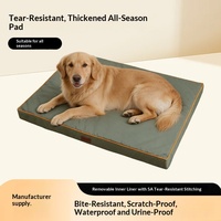 Tapis pour chien rectangulaire amovible, lavable et imperméable, design épaissi, pour grands chiens, lit pour chien toutes saisons, adapté à l'été, anti-adhérent, à mémoire de forme